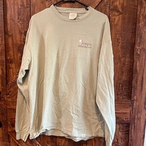 Simply southern women’s sage green coffee cold or hot long sleeve tee shirt szXL